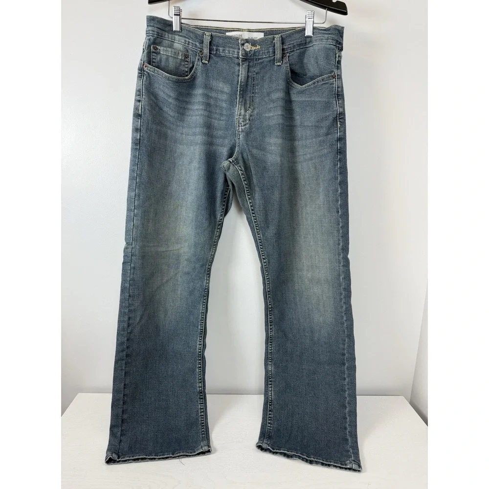 Mens Signature By Levi Strauss & Co. Blue Denim Jeans S61 Relaxed Fit Size 34x32